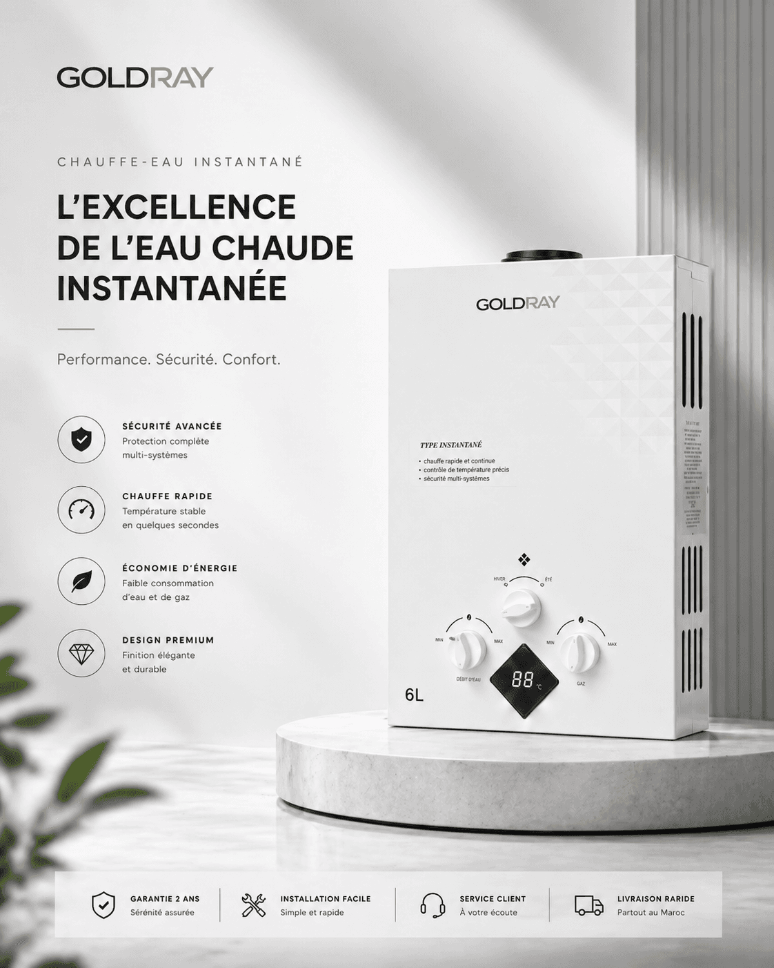 Chauffe-eau Goldray 6L
